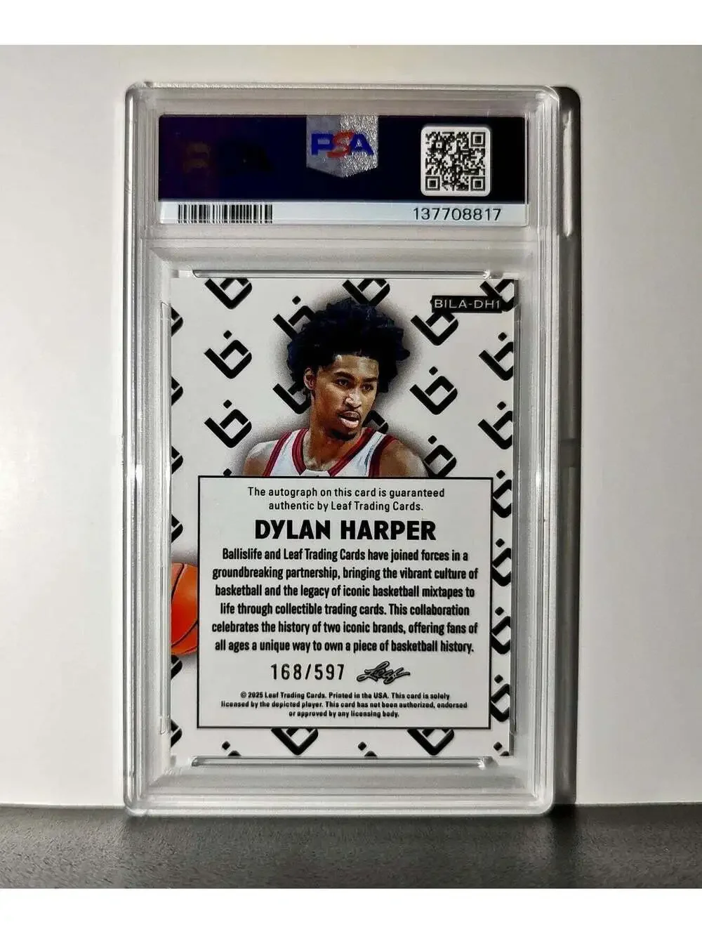 Dylan Harper 2025 Leaf Metal #BILA-DH1 Refractor PSA 8 Auto 10
